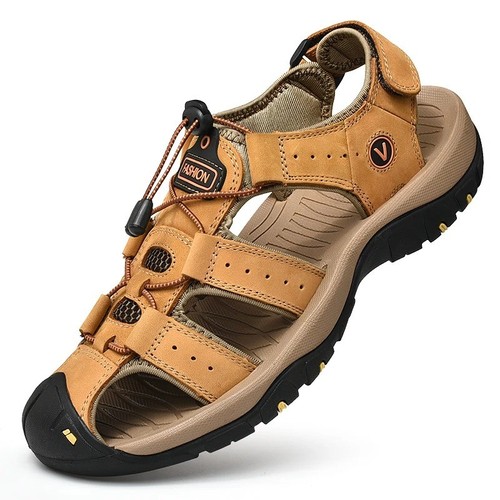 Men genuine leather sandals - genuine,