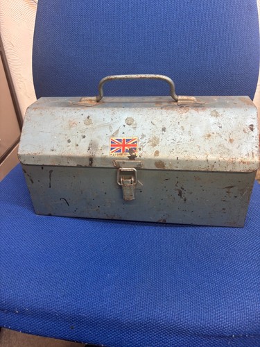 Vintage tool box - blue, metal