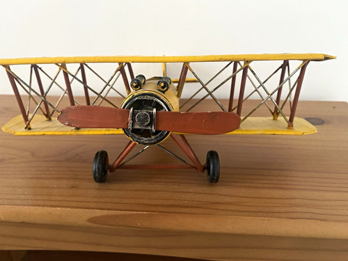 Yellow painted biplane - painted,