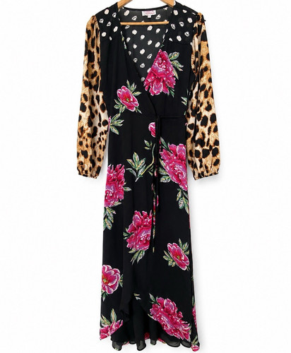 Dancing leopard black wrap - leopard,