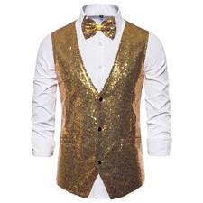 Men Glitter Sequin Waistcoat