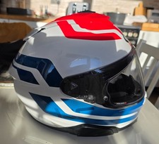 Red, White and Blue motorcycle helmets, full face with sun visor