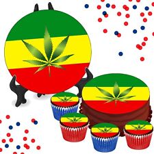 Weed Leaf Rasta Flag Edible