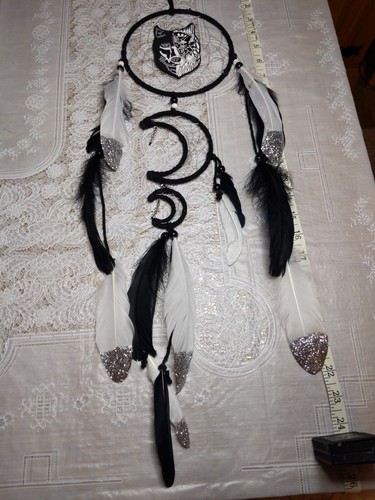 Indian wolf dream catcher - wolf,