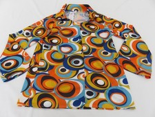 WICKED DRESSING UP COLOURFUL RETRO TOP OR A NORMAL SHIRT UK 6 - 8 3/4 SLEEVES