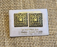 Toledo Damascene Vintage earrings. Madrid Spain.