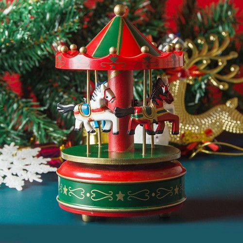 Wooden horse rotating carousel - wooden,