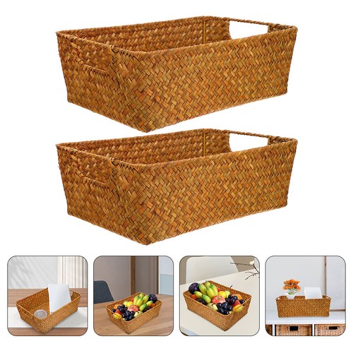 Wicker woven bread and fruit - woven,