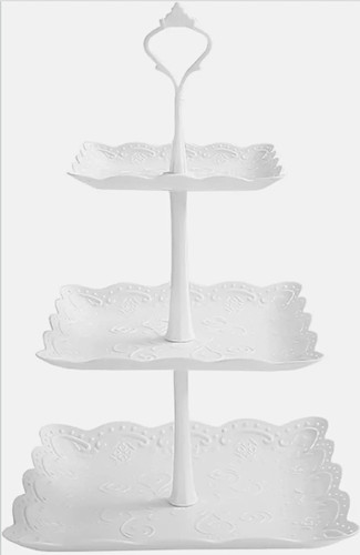 Tier white square plastic - tier,