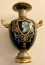 A Rare Coalport Two Handled Ovoid Pedestal Vase Pate Sur Pate c.1900