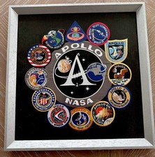 Framed NASA Apollo Mission Patch Set – AB Emblem Embroidered Badges