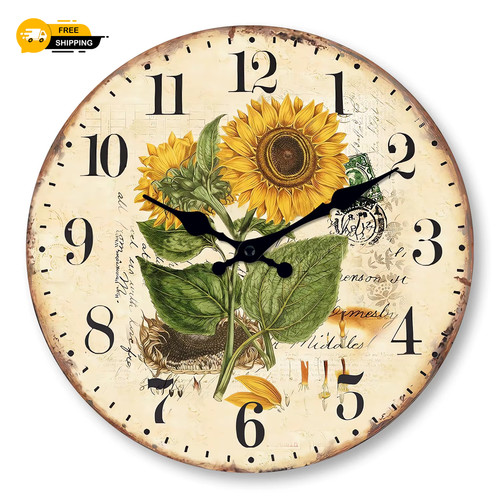 Retro wood sunflower - retro,
