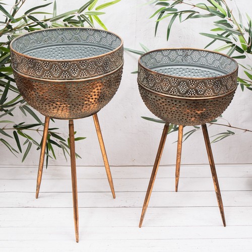 Large metal gold distressed - metal,