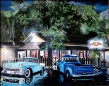 von Wening art Ranch House Cafe Blanch Ca 56 Chevy with 57 GMC Ford Chevy Truck