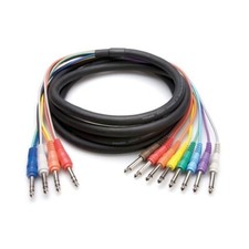 Hosa STP-803 10ft 4 Way Channel Insert Loom 1/4" Stereo Jack to 8 x 1/4" Jack 3M