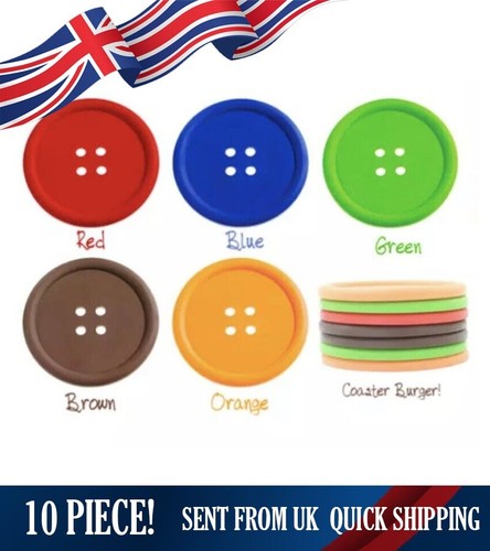 Button coasters silicone - button,