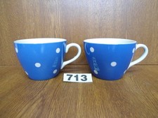 2 x Large Tea Cups - T G Green BLUE DOMINO