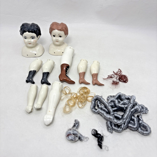 Vintage porcelain bisque doll - vintage,