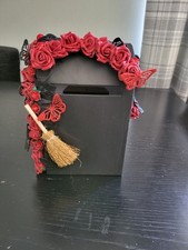 Black & Red Halloween, Witch Post Box, Mail Box, Wedding Guest Book Alternative