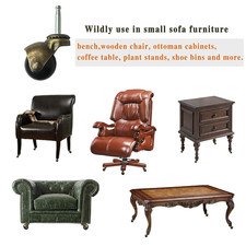 Antique Furniture Caster Wheels, 1.5 Inch Ball Casters Plate Casters, Vintage