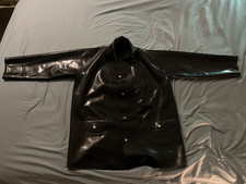 THICK BLACK LATEX RUBBER Men's Mac Mackintosh Jacket, UK, Gay Fetish Interest