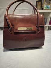 Classic Vintage Cerruti Real Leather  Deep Tan Brown VGC beautuful Bag dateless
