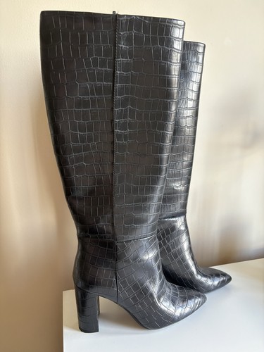 Black croc effect knee - h&m,