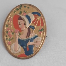 Antique Brooch Lady with