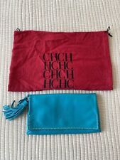 Carolina Herrera clutch and crossbody turquoise handbag