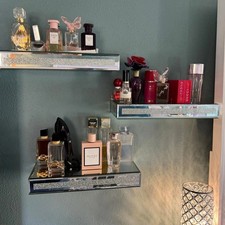 1/2x Silver Mirrored Floating