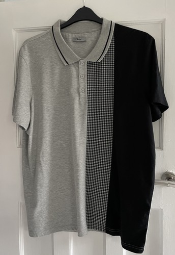 New man grey black polo - new, tu