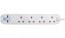 Masterplug 4 Socket 2m 2 USB Surge Protected Extension Lead