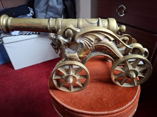 Brass cannon ornament - cannon,