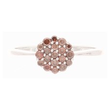 9Carat White Gold 0.15ct Chocolate Diamond Cluster Ring (Size L) 7mm Diameter