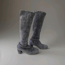 LK BENNETT DARK GREY STRETCH SUEDE KNEE HIGH  BOOTS SIZE Uk 7.5- 8 / 41