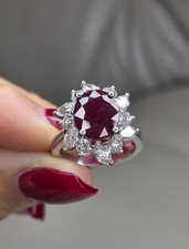 18ct Gold Ruby And Diamond Cluster Ring D1.50ct