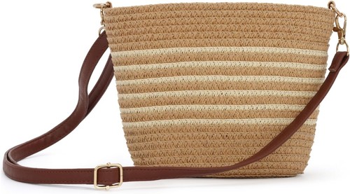 Small straw crossbody bag - straw,