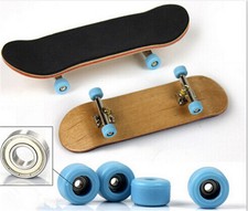 Complete Wooden Fingerboard Maple Wood Finger Skate Board Grit Box Foam Tape