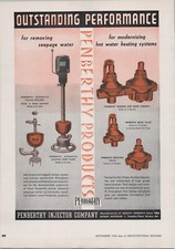 1938 Print Ad * Penberthy Injector Company Sump Pump Drainers Pressure Relief