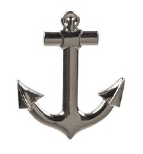 Anchor Badge Pin Chrome Silver