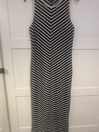 Black and white stripe dress - black,