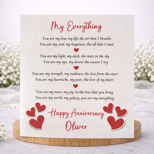 Personalised anniversary card - personalised,