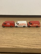 x3 CORGI JUNIORS Chevrolet & U.S. Vans - Fire Salvage, Paramedic & Coca-Cola