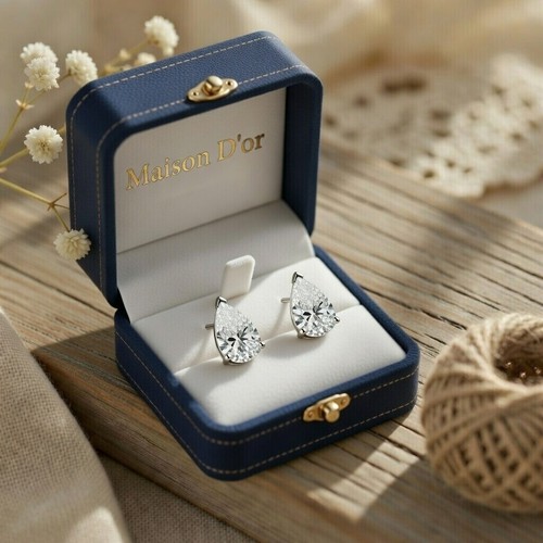 1ct earrings white gold - earrings, gift