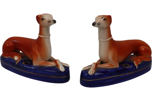 Pair ceramic greyhound - of,
