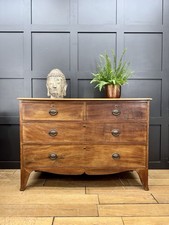 Antique Georgian Mahogany Bow Front Chest of Drawers / Bedroom Storage