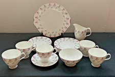 Royal Albert 'Winsome' 20 piece part tea set - pink roses, smooth shape