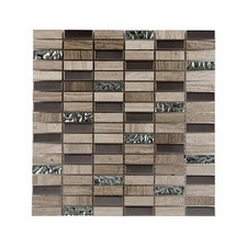 Beige stone mosaic tile - stone, glass