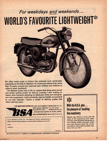 1963 bsa bantam super - 1963,