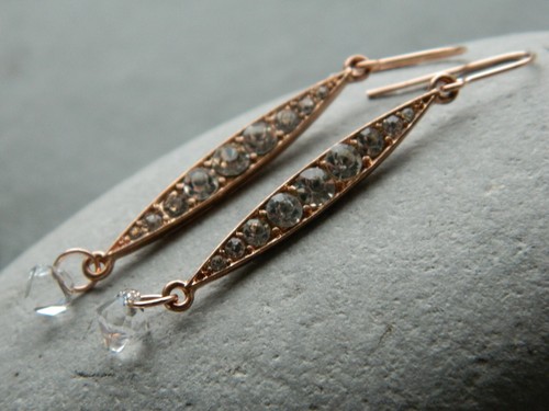 Elongated diamante drops - diamante,